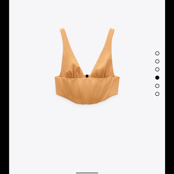 Zara tan corset top faux leather size medium sold out online!! worn once - Picture 4 of 4